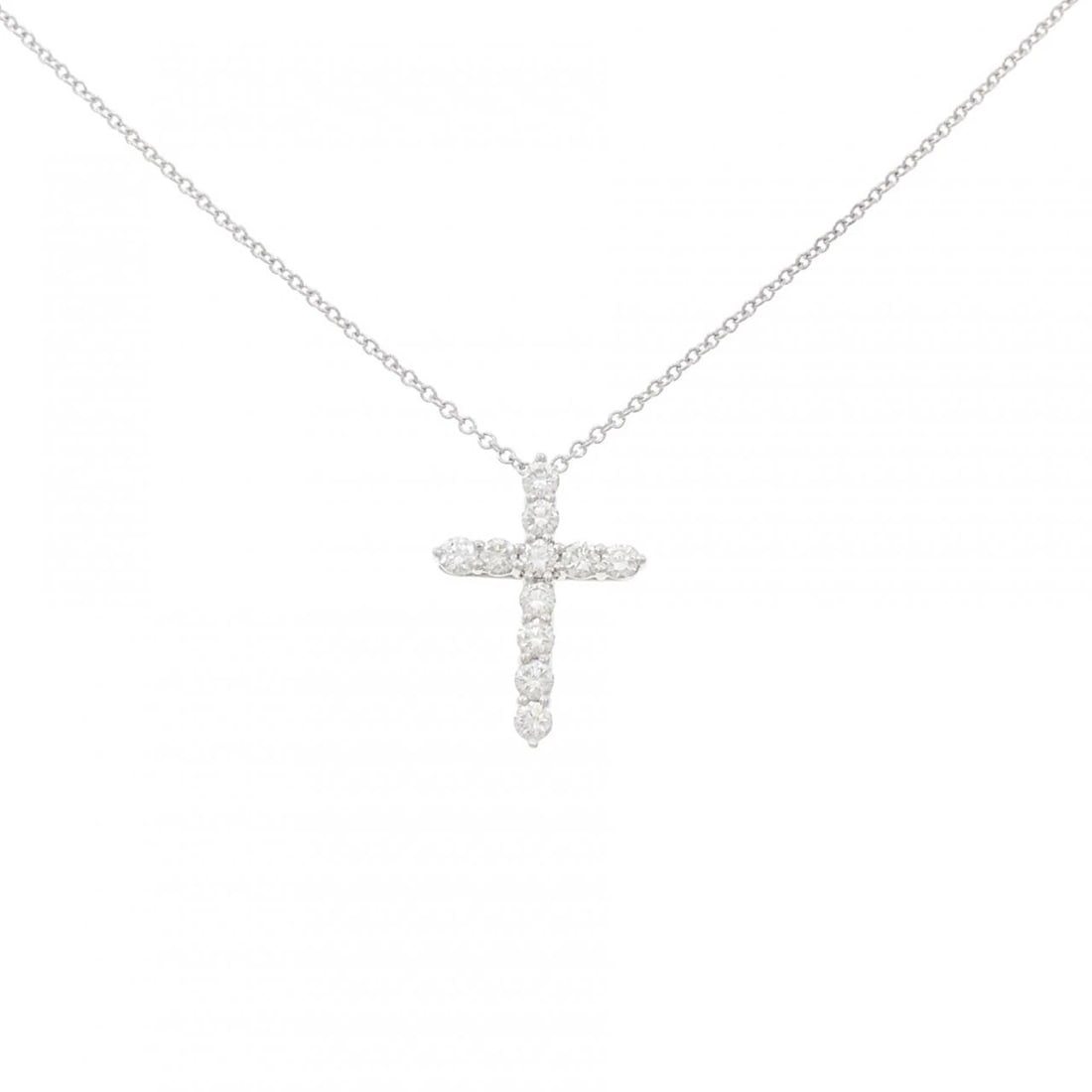TIFFANY&CO. SMALL CROSS NECKLACE: TIFFANY&Co. Small Cross Necklace Brand: TIFFANY&Co. Type/Style: Necklace Material: Platinum950, Main Stone/Creation Natural Color: Platinum Size: 41cm Actual Size Pendant length approx. x width