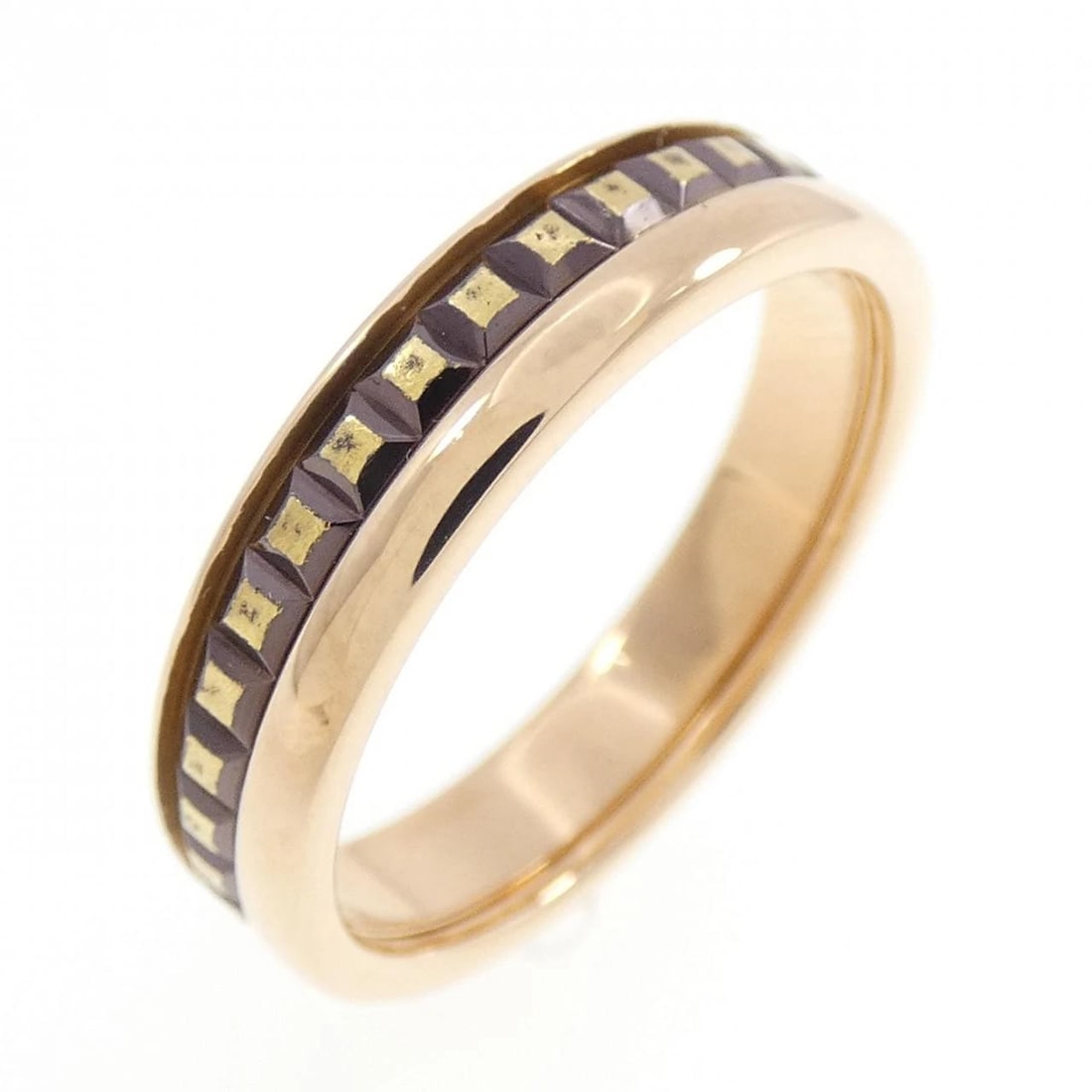 BOUCHERON QUATRE CLASSIC RING: Boucheron Quatre Classic Ring Brand: Boucheron Type/Style: Ring Material: 750 pink gold/PVD, Color: pink Gold Size: US 5 Accessories: None Accessories Notice: When purchasing pre-owned goods, please