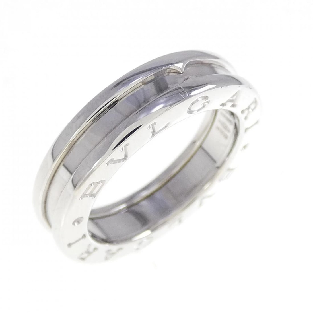 BVLGARI B.ZERO1 1-BAND RING: Bvlgari B.zero1 1-band ring Brand: BVLGARI Type/Style: Ring Material: 750 white gold, Color: White Gold Size: US 5 Accessories: None Accessories Notice: When purchasing pre-owned goods, please refer