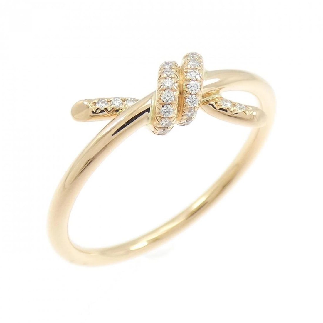 TIFFANY&CO. KNOT RING: TIFFANY&Co. Knot Ring Brand: TIFFANY&Co. Type/Style: Ring Material: 750 Pink Gold, Main Stone/Creation Natural Color: pink Gold Size: US 8 1/2 Accessories: None Accessories Notice: When purchasing