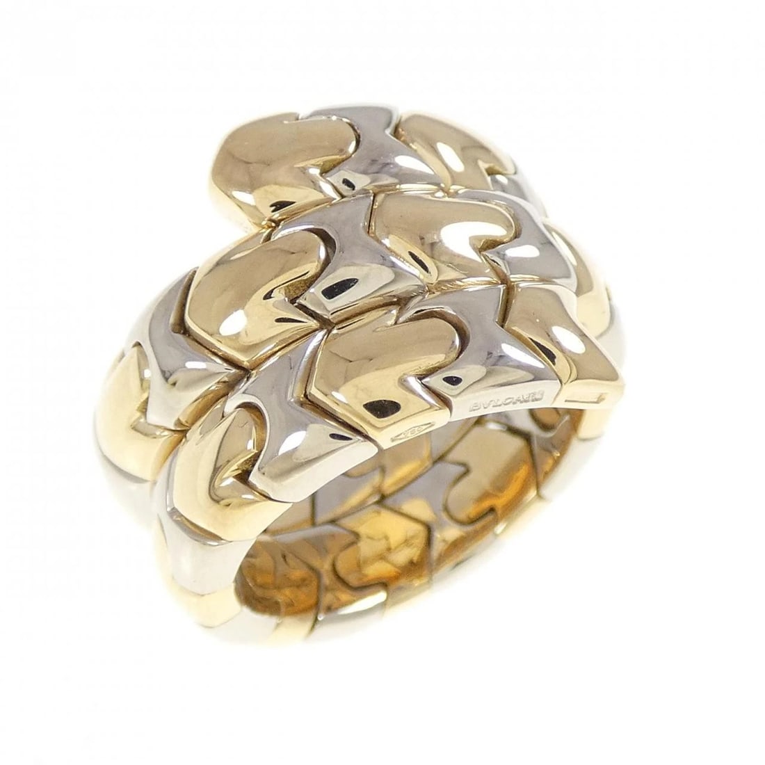 BVLGARI 750YG/750WG RING: Bvlgari 750YG/750WG Ring Brand: BVLGARI Type/Style: Ring Material: 750 yellow gold/750 white gold, Color: yellow gold/white gold Size: US 6 1/4 Accessories: None Accessories Notice: When purchasing