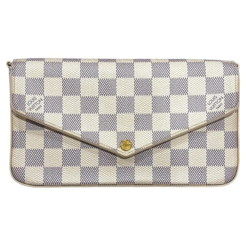 LOUIS VUITTON POCHETTE FELICIE N63106 WHITE DAMIER AZUR SHOULDER BAG: LOUIS VUITTON Pochette Felicie N63106 White Damier Azur Shoulder Bag Brand: LOUIS VUITTON Type/Style: Handbag Material: Damier Azur Color: white Size: W: 21.5cm / H: 12cm / D: 3cm Accessories: None
