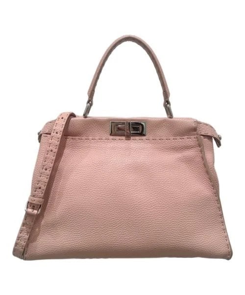 FENDI SELLERIA PEEKABOO MEDIUM BAG: FENDI Selleria Peekaboo Medium Bag Brand: FENDI Type/Style: Handbag Material: Selleria Leather Color: Pink Size: H:23cm / W:32cm / D:13cm Accessories: None Accessories Notice: When purchasing