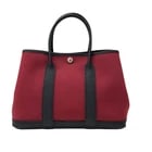 HERMES GARDEN RUBY/BLUE INDIGO TOILE/NEGONDA: HERMES Garden Ruby/Blue Indigo Toile/Negonda Brand: HERMES Type/Style: Handbag Material: Toile/Negonda Color: Ruby Blue Indigo Size: W: 30cm / H: 21cm / D: 13cm Accessories: None Accessori