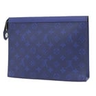 LOUIS VUITTON TAIGARAMA/MONOGRAM VOYAGE MM CLUTCH BAG: LOUIS VUITTON Taigarama/Monogram Voyage MM Clutch Bag Brand: Louis Vuitton Type/Style: Clutch Bag Material: Taiga X Monogram Eclipse Color: Blue Size: W:27cm / H:20cm / D:6cm Accessories: None