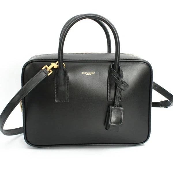 SAINT LAURENT SOUPLE BAG SMALL LEATHER BLACK (1 of 6)