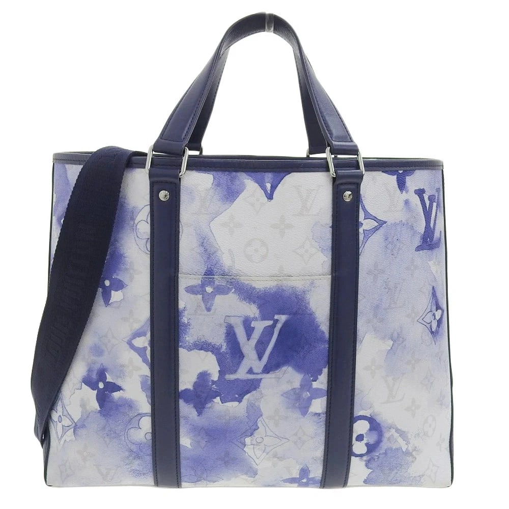LOUIS VUITTON MONOGRAM TOTE PM BLUE WHITE: LOUIS VUITTON Monogram Tote PM Blue White Brand: Louis Vuitton Type/Style: 2-Way Bag Material: Watercolor Monogram Color: Blue Size: W:35cm / H:29cm / D:13cm Accessories: None Accessories
