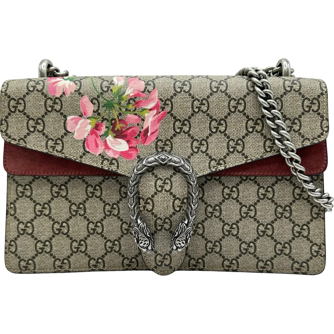 GUCCI CHAIN SHOULDER BAG GREY SHOULDER BAG: GUCCI Chain Shoulder Bag Grey Shoulder Bag Brand: GUCCI Type/Style: Handbag Material: Gg Flora Color: gray Size: W: 27.5cm / H: 17cm / D: 6cm Accessories: None Accessories Notice: When pur