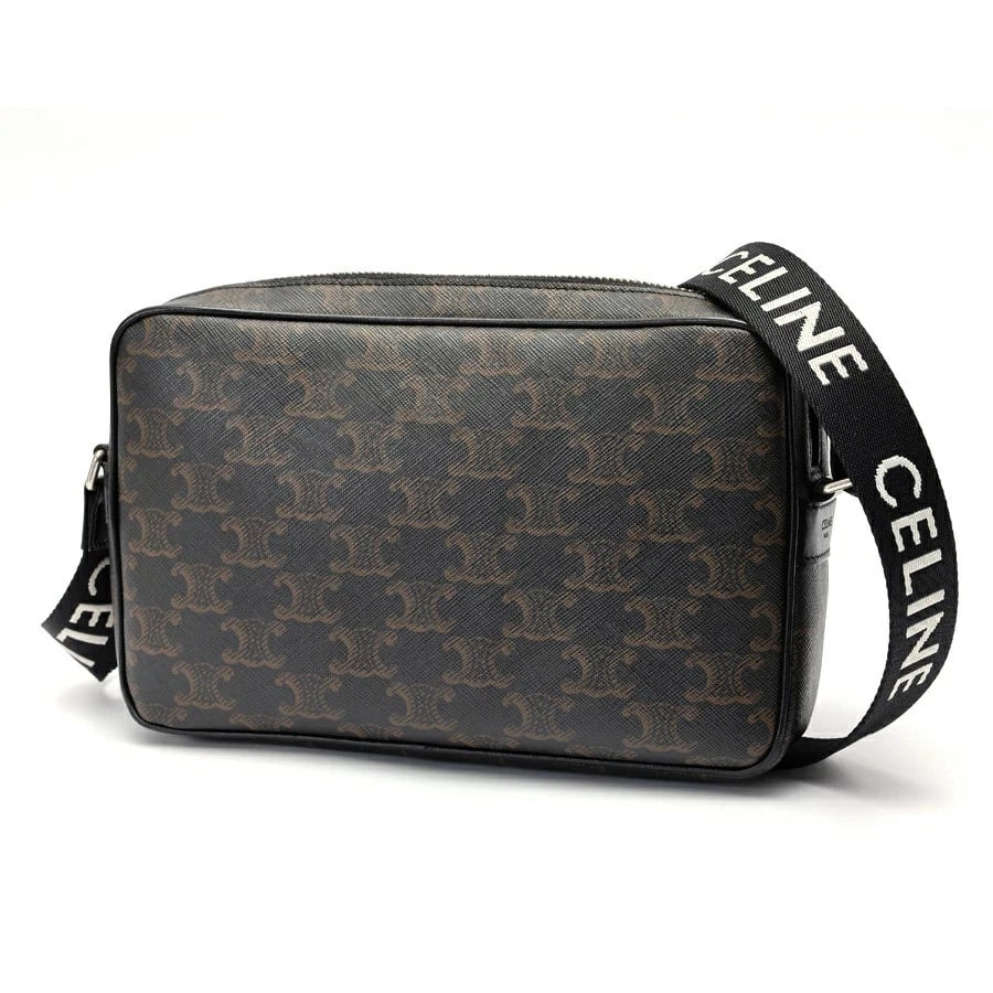 CELINE MEDIUM TRIUMPH CANVAS BLACK: Celine Medium Triumph Canvas Black Brand: Celine Type/Style: Bag Material: Triomphe Canvas Color: Black Size: W23?H14.5?D4cm Accessories: None Accessories Notice: When purchasing pre-owned goods,