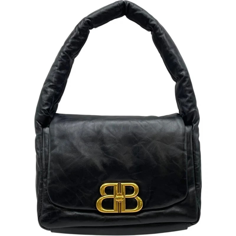 BALENCIAGA MONACO ONE SHOULDER BLACK: BALENCIAGA Monaco One Shoulder Black Brand: BALENCIAGA Type/Style: Handbag Material: Leather Color: Black Size: W: 25cm / H: 17cm / D: 9cm Accessories: None Accessories Notice: When purchasing
