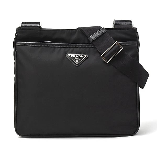 PRADA TRIANGLE LOGO PLATE SHOULDER BAG NYLON: Prada Triangle Logo Plate Shoulder Bag Nylon Brand: PRADA Type/Style: Handbag Material: Exterior Material Nylon Color: Exterior Color Black Size: H:24cm ? W:28cm ? D:5.5cm Accessories: None