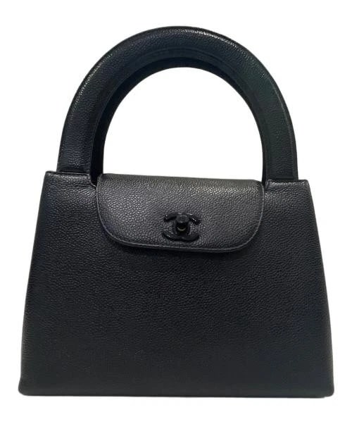 CHANEL COCO MARK TURNLOCK: CHANEL Coco Mark Turnlock Brand: CHANEL Type/Style: Handbag Material: Caviar Skin Color: Black Size: H:16.0cm / W:24.0cm / D:8.0cm Accessories: None Accessories Notice: When purchasing pre