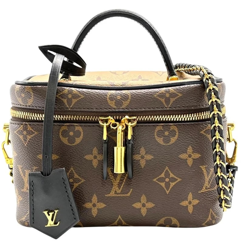 LOUIS VUITTON VANITY MONOGRAM CANVAS SHOULDER BAG: LOUIS VUITTON Vanity Monogram Canvas Shoulder Bag Brand: LOUIS VUITTON Type/Style: Handbag Material: Monogram Canvas Color: brown Size: W: 18.5cm / H: 12.5cm / D: 11cm Accessories: None Accessories