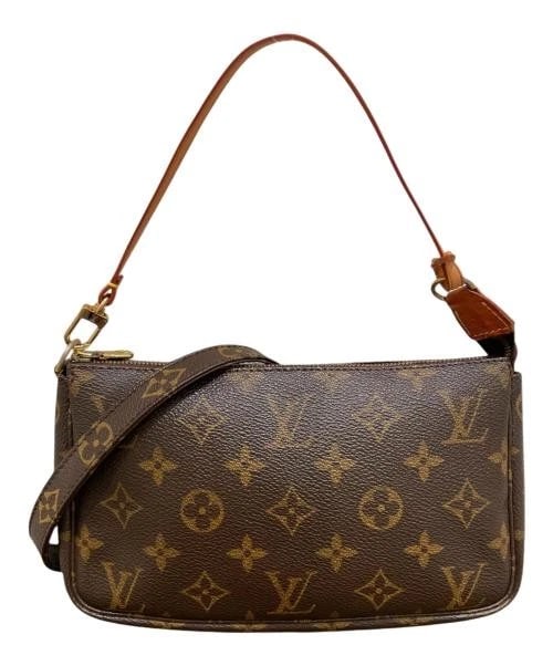 LOUIS VUITTON POCHETTE ACCESSOIRES: LOUIS VUITTON Pochette Accessoires Brand: LOUIS VUITTON Type/Style: Handbag Material: Monogram Canvas Color: Brown Size: H:12cm / W:21cm / D:3cm Accessories: None Accessories Notice: When purchasing