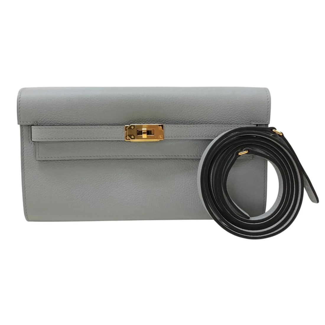 HERMES KELLY TO GO GRIS PIMENT GHW SHOULDER BAG: HERMES Kelly To Go Gris Piment GHW Shoulder Bag Brand: HERMES Type/Style: Handbag Material: Evercolor Color: GRIPANTAN / GD Hardware Size: W: 20.5cm / H: 11.5cm / D: 2.5cm Accessories: None