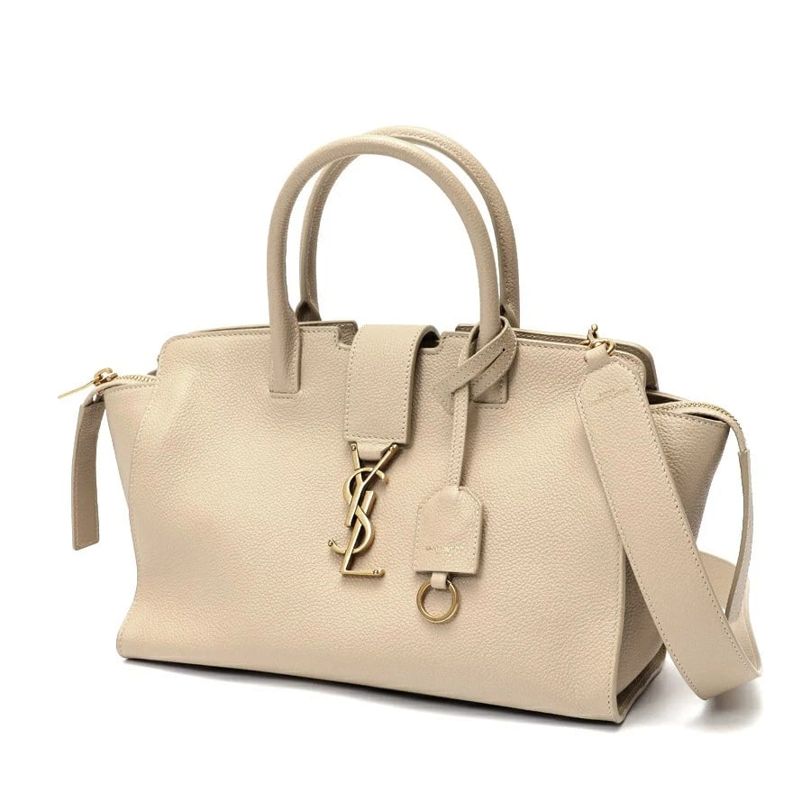 SAINT LAURENT DOWNTOWN BABY SHOULDER: Saint Laurent Downtown Baby Shoulder Brand: SAINT LAURENT Type/Style: Bag Material: Grain Leather Color: Beige Tones Size: H19.5?W26?D12cm Accessories: None Accessories Notice: When purchasing