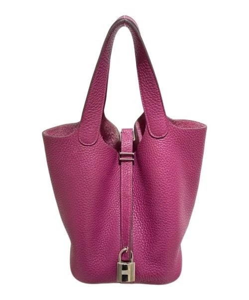 HERMES PICOTIN LOCK PM CLEMENCE LEATHER TOSCA: HERMES Picotin Lock PM Clemence Leather Tosca Brand: HERMES Type/Style: Handbag Material: Taurillon Clemence Color: Tosca / Pink Size: H:17.0cm / W:13.5cm / D:18.0cm Accessories: None Accessories