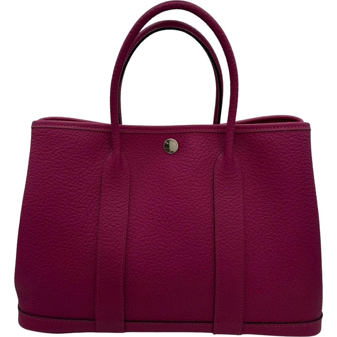 HERMES GARDEN PARTY TPM ROSE PURPLE SHW: HERMES Garden Party TPM Rose Purple SHW Brand: HERMES Type/Style: Handbag Material: Country Color: Rose Purple / SV Hardware Size: W: 31cm / H: 20.5cm / D: 13cm Accessories: None Accessories Notice: