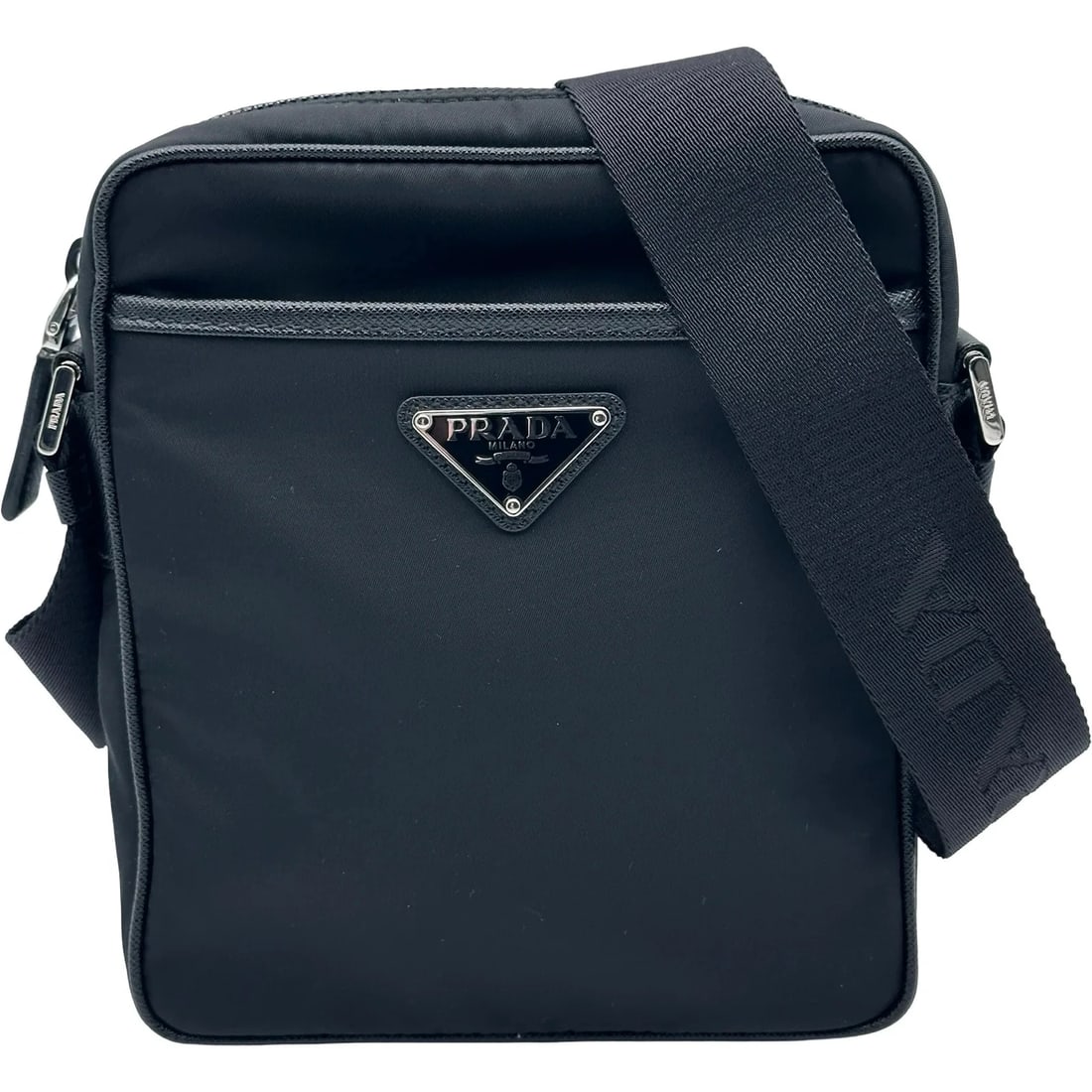 PRADA SHOULDER BAG BLACK NYLON/SAFFIANO SHOULDER BAG: PRADA Shoulder Bag Black Nylon/Saffiano Shoulder Bag Brand: PRADA Type/Style: Handbag Material: Nylon/Saffiano Color: Black Size: W: 17cm / H: 20cm / D: 5cm Accessories: None Accessories Notice: When