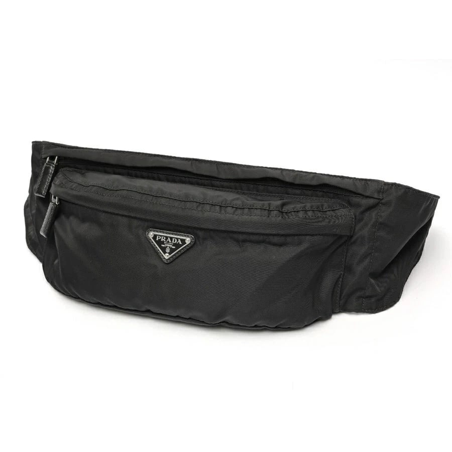 PRADA NYLON BELT BAG BODY BAG: Prada Nylon Belt Bag Body Bag Brand: Prada Type/Style: Bag Material: Fabric Color: Black Size: W34?H12.5?D6cm Accessories: None Accessories Notice: When purchasing pre-owned goods, please refer to