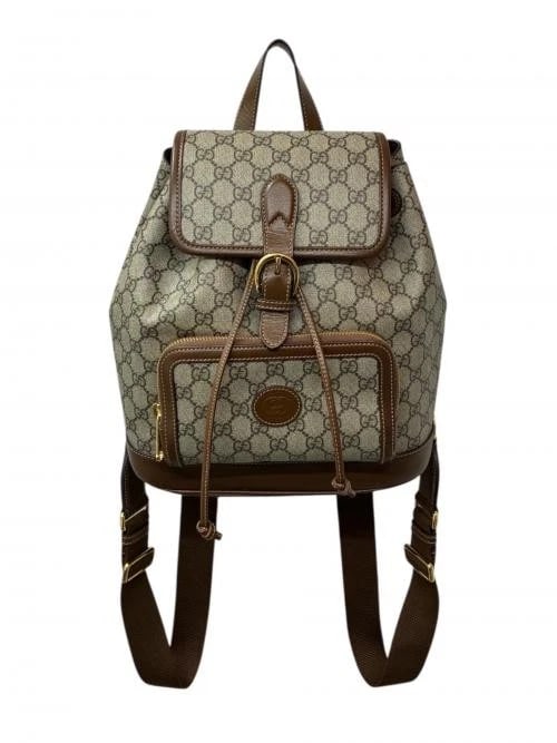 GUCCI INTERLOCKING BACKPACK: GUCCI Interlocking Backpack Brand: GUCCI Type/Style: Handbag Material: Gg Supreme Canvas Color: Beige Size: H:29.0cm / W:27.0cm / D:11.0cm Accessories: None Accessories Notice: When purcha