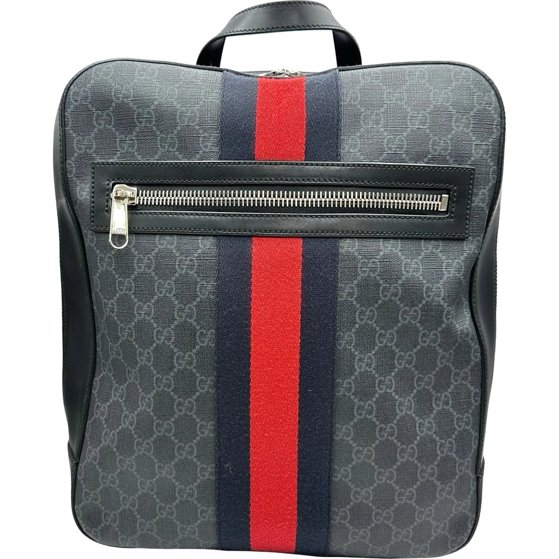 GUCCI SHELLY LINE BACKPACK BLACK SHW GG SUPREME: GUCCI Shelly Line Backpack Black SHW GG Supreme Brand: GUCCI Type/Style: Handbag Material: Gg Supreme Color: Black / SV Hardware Size: W: 30cm / H: 36cm / D: 12cm Accessories: None Accessories