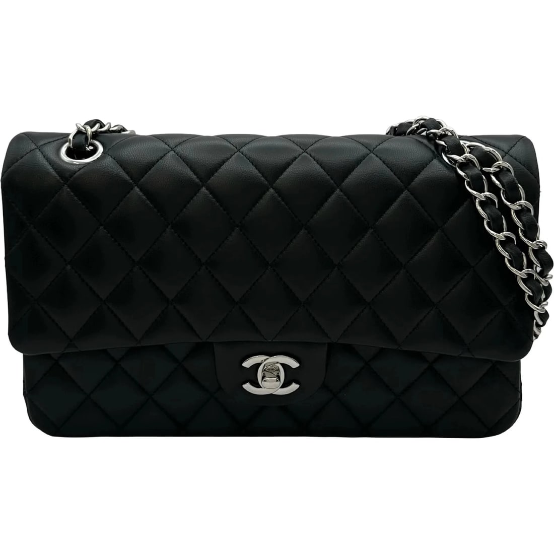 CHANEL MATELASS 25 LAMBSKIN SHOULDER BAG: CHANEL Matelass 25 Lambskin Shoulder Bag Brand: CHANEL Type/Style: Handbag Material: Lambskin Color: Black / SV Hardware Size: W: 25cm / H: 16cm / D: 6cm Accessories: None Accessories Not