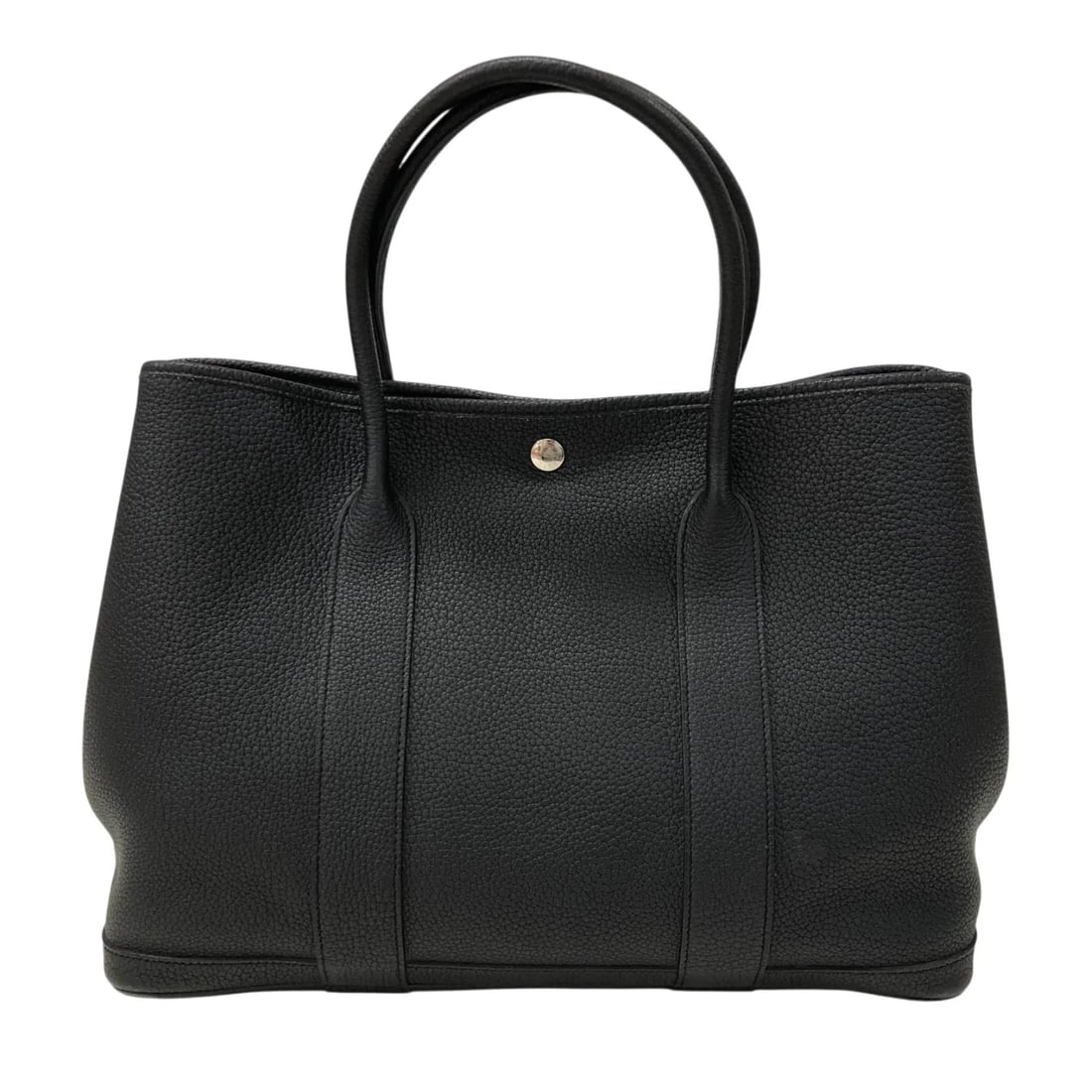 HERMES GARDEN PARTY PM BLACK NEGONDA LEATHER: Hermes Garden Party PM Black Negonda Leather Brand: HERMES Type/Style: Handbag Material: Negonda Color: black Size: W: 36cm / H: 25cm / D: 18cm Accessories: None Accessories Notice: When p