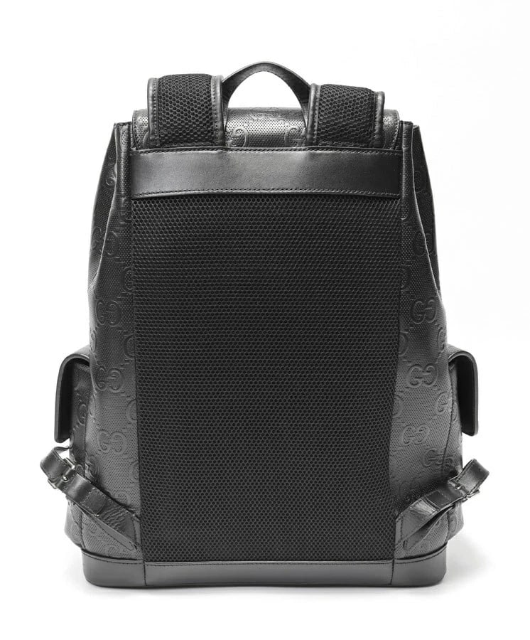 GUCCI EMBOSSED GG LARGE BACKPACK BLACK - 3
