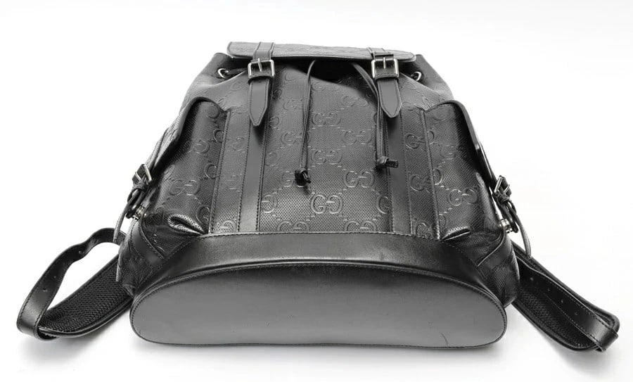 GUCCI EMBOSSED GG LARGE BACKPACK BLACK - 4