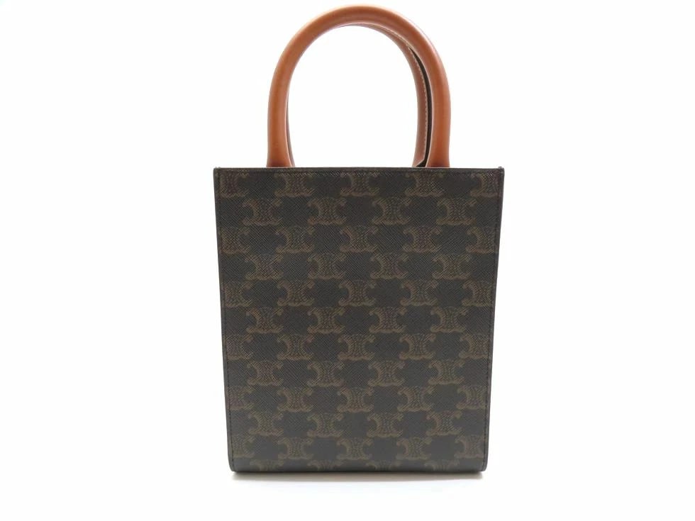 CELINE TRIOMPHE CANVAS LEATHER TAN MINI VERTICAL - 2