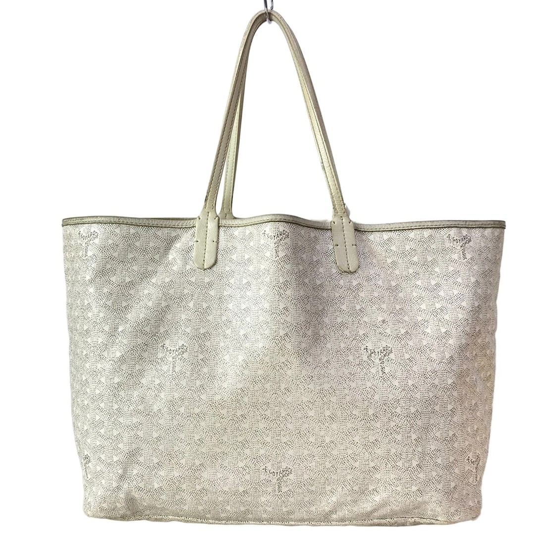 GOYARD SAINT LOUIS PMWHITE COATED CANVAS LEATHER TOTE BAG (1 of 7)
