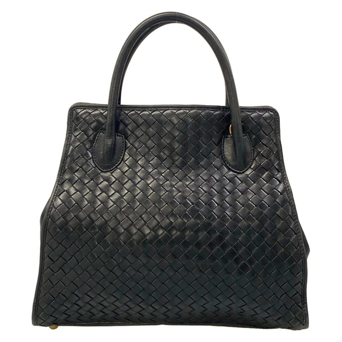 BOTTEGA VENETA INTRECCIATO BLACK LEATHER HANDBAG: BOTTEGA VENETA Intrecciato Black Leather Handbag Brand: BOTTEGA VENETA Type/Style: Handbag Material: Exterior Material Leather Color: Exterior Color Black Size: Height : 10.63 inch (27 cm) Width : 10.