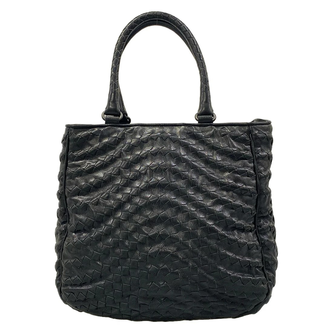 BOTTEGA VENETA INTRECCIATO BLACK LEATHER TOTE BAG (1 of 9)