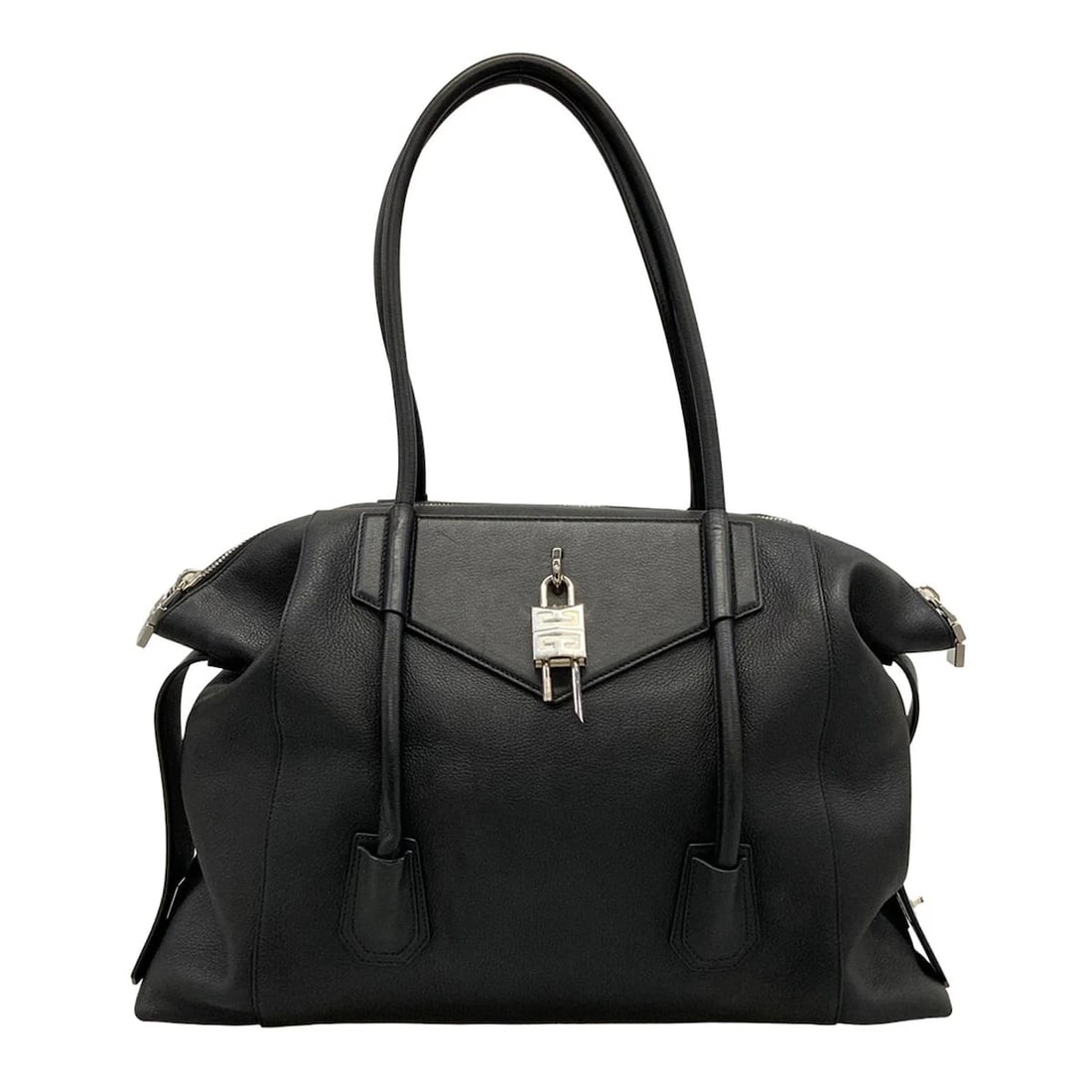 GIVENCHY ANTIGONA SOFT ROCKBLACK LEATHER SHOULDER BAG (1 of 9)