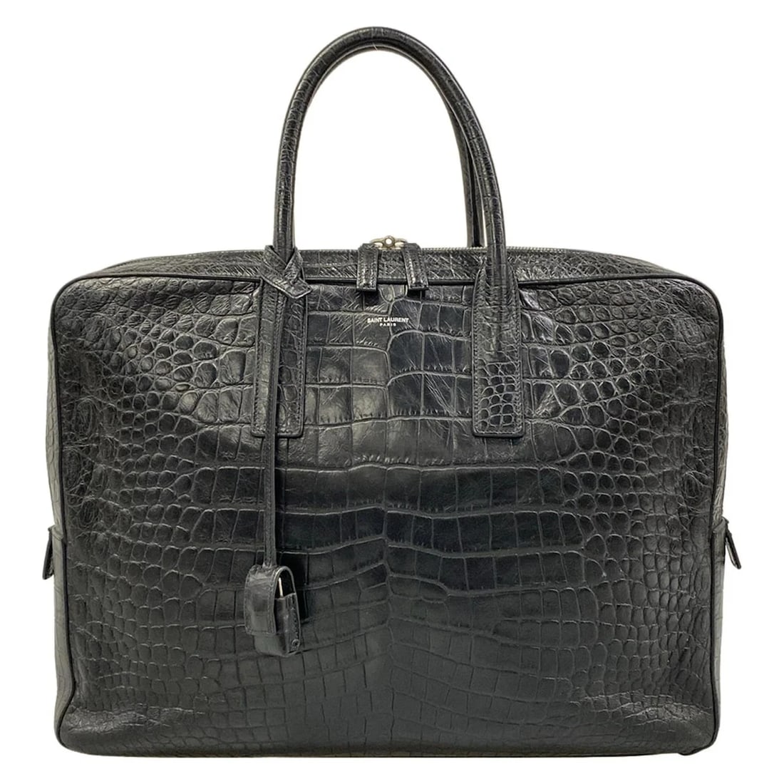 SAINT LAURENT PARIS BLACK LEATHER BUSINESS BAG: SAINT LAURENT PARIS Black Leather Business Bag Brand: SAINT LAURENT PARIS Type/Style: Business Bag Material: Exterior Material Leather Color: Exterior Color Black Size: Height : 12.01 inch (30.5 cm) W