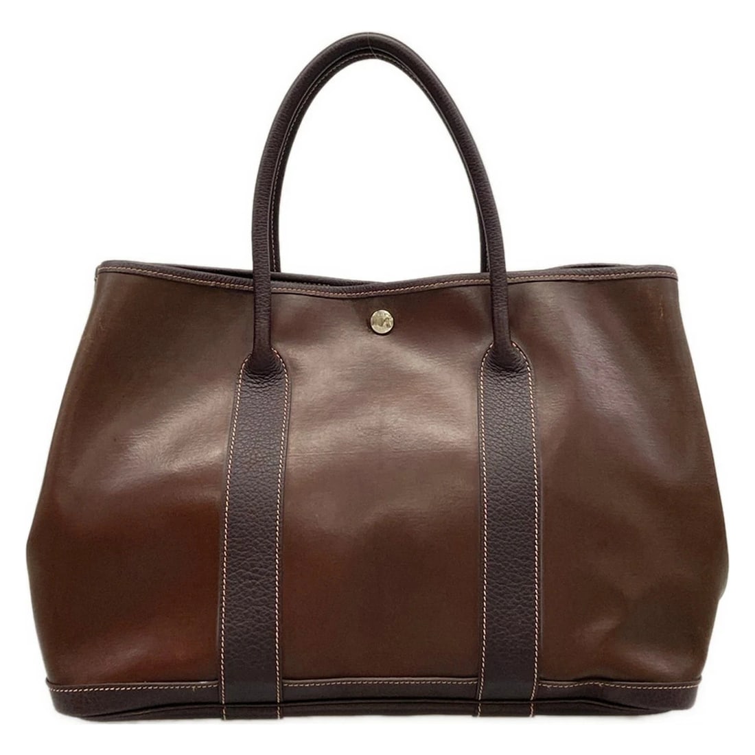 HERMES GARDEN PARTY PM DARK BROWN AMAZONIA T TOTE BAG: HERMES Garden Party PM Dark Brown Amazonia T Tote Bag Brand: HERMES Type/Style: Tote Bag Material: Exterior Material Amazonia Color: Exterior Color Dark Brown Size: Height : 10.63 inch (27 cm) Width :