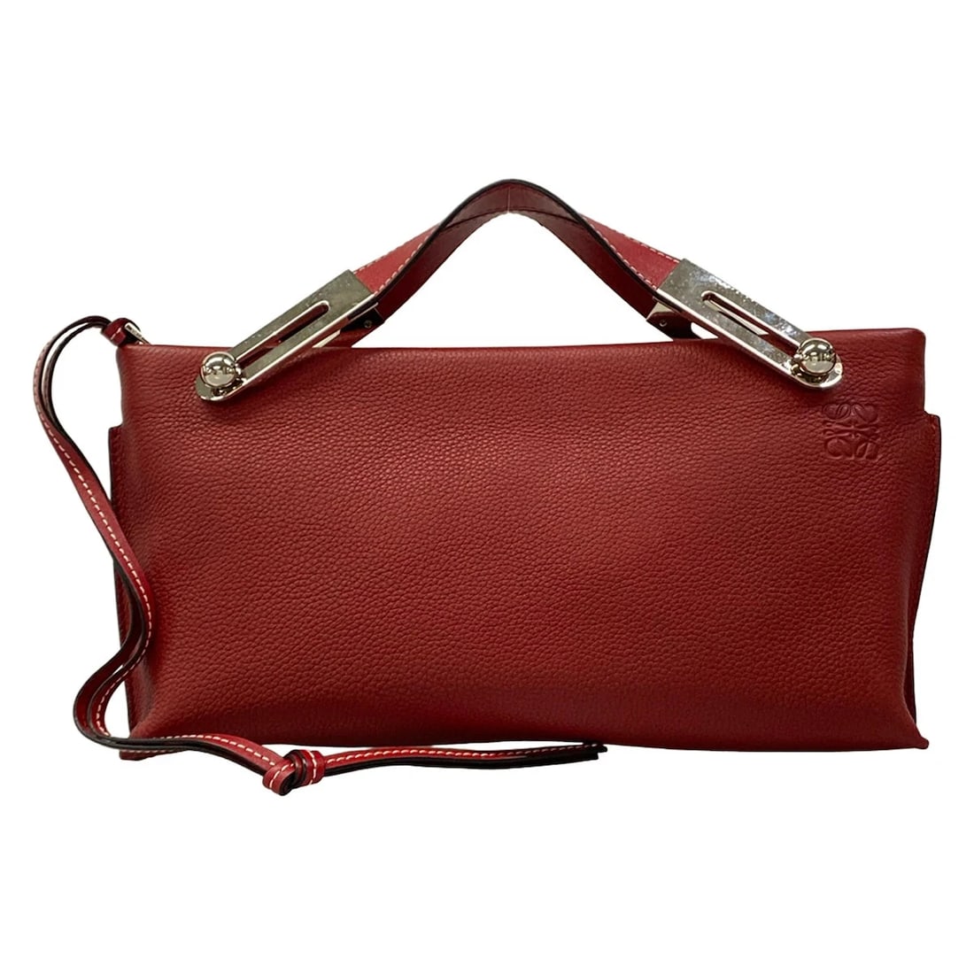 LOEWE MISSYRED LEATHER HANDBAG: LOEWE MissyRed Leather Handbag Brand: LOEWE Type/Style: Handbag Material: Exterior Material Leather Color: Exterior Color Red Size: Height : 6.1 inch (15.5 cm) Width : 12.01 inch (30.5 cm) Depth :