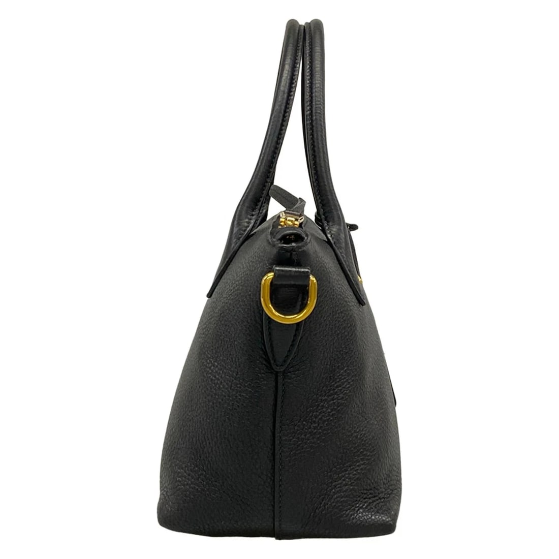 PRADA BLACK LEATHER HANDBAG - 2