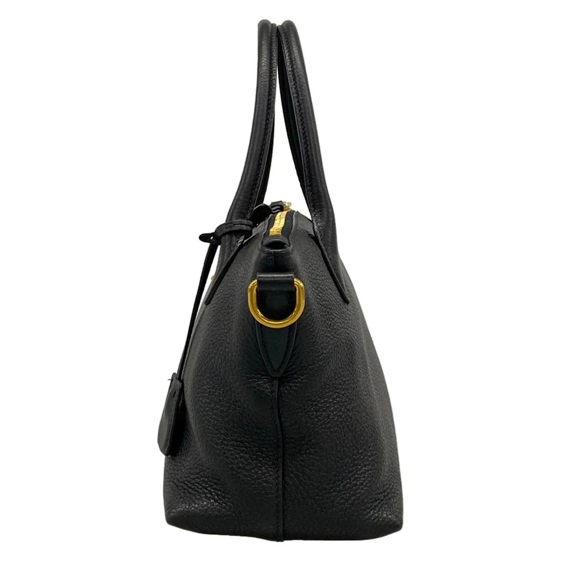 PRADA BLACK LEATHER HANDBAG - 4