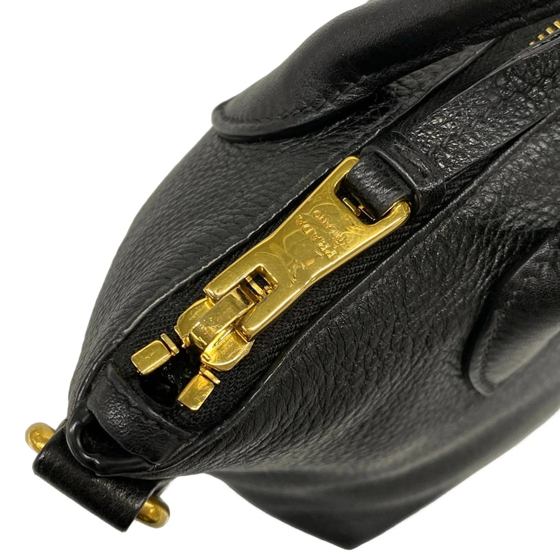 PRADA BLACK LEATHER HANDBAG - 9