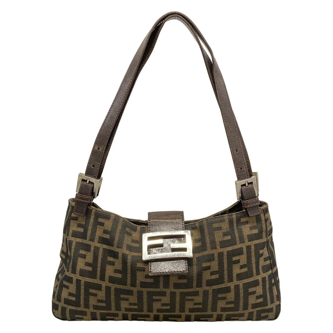 FENDI ZUCCA BLACK BEIGE DARK BROWN JACQUARD LEATHER SHOULDER BAG: FENDI Zucca Black Beige Dark Brown Jacquard Leather Shoulder Bag Brand: FENDI Type/Style: Shoulder Bag Material: Exterior Material Jacquard, Leather Color: Exterior Color Black, Beige, Dark Brown Size