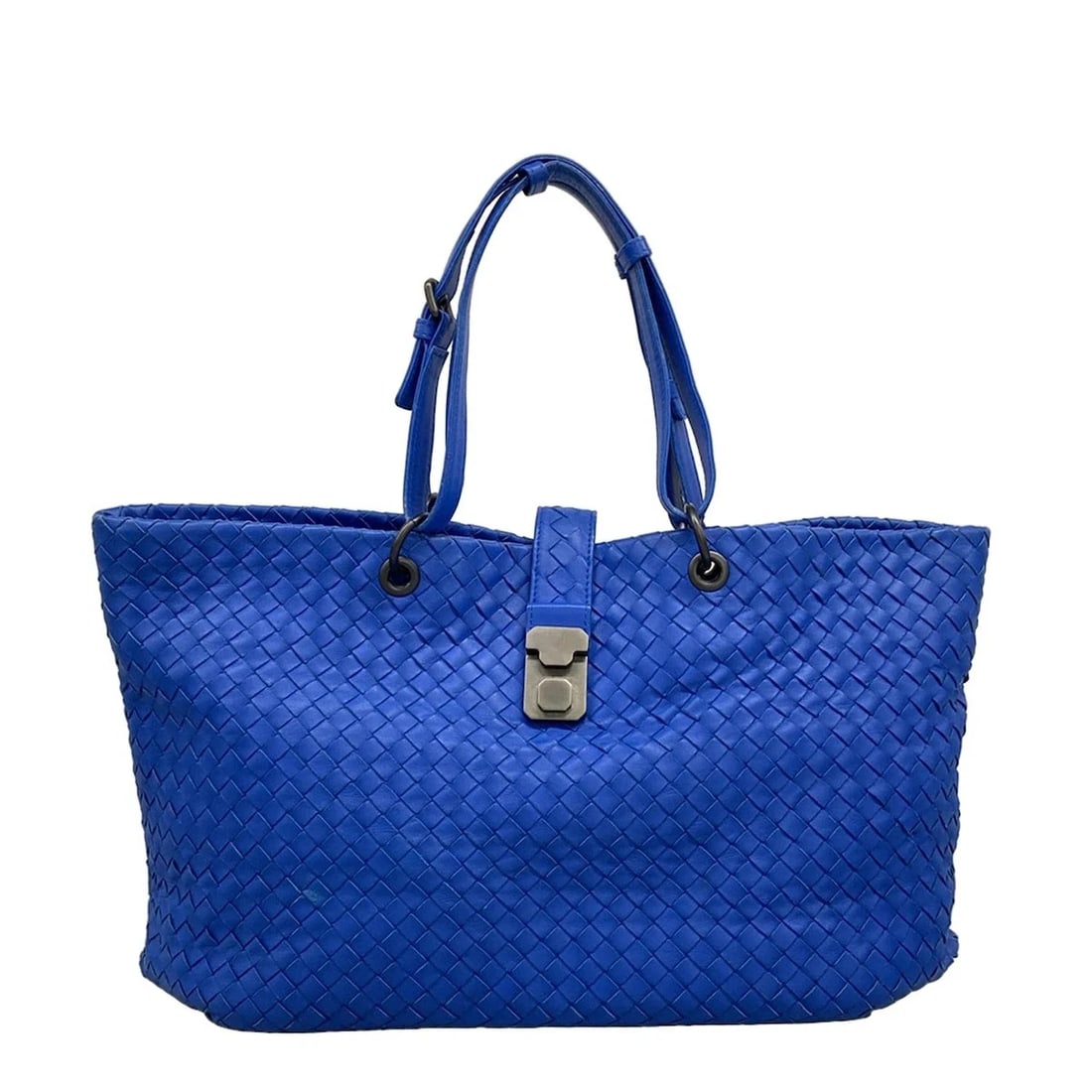 BOTTEGA VENETA CAPRI BLUE LEATHER TOTE BAG: BOTTEGA VENETA Capri Blue Leather Tote Bag Brand: BOTTEGA VENETA Type/Style: Tote Bag Material: Exterior Material Leather Color: Exterior Color Blue Size: Height : 9.45 inch (24 cm) Width : 18.11 inch
