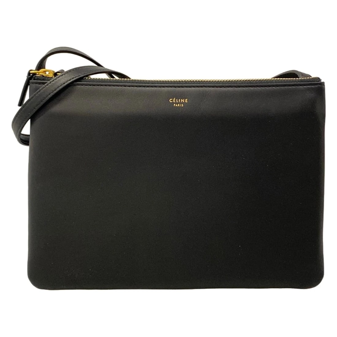 CELINE TRIO LARGE BLACK LEATHER SHOULDER BAG (1 of 9)