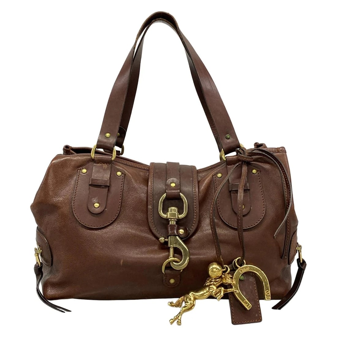 CHLOE KERALA DARK BROWN LEATHER HANDBAG: Chloe Kerala Dark Brown Leather Handbag Brand: Chloe Type/Style: Handbag Material: Exterior Material Leather Color: Exterior Color Dark Brown Size: Height : 8.27 inch (21 cm) Width : 15.75 inch (40 cm