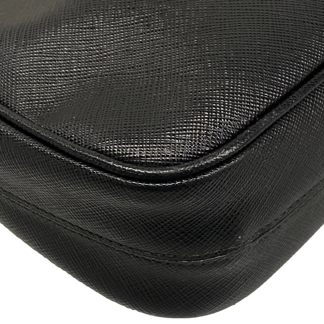 PRADA BLACK LEATHER SHOULDER BAG - 6