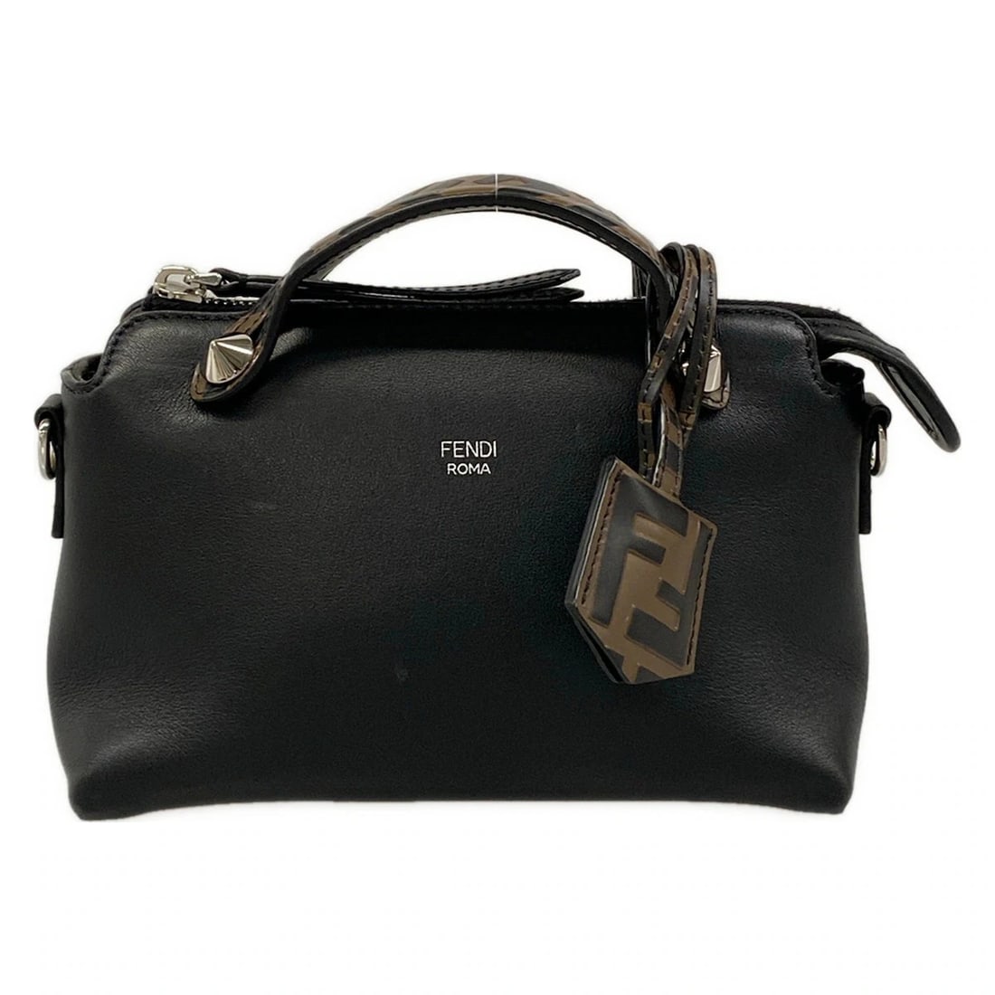 FENDI MINI BY THE WAY BLACK DARK BROWN LEATHER HANDBAG: FENDI Mini By The Way Black Dark Brown Leather Handbag Brand: FENDI Type/Style: Handbag Material: Exterior Material Leather Color: Exterior Color Black, Dark Brown Size: Height : 5.31 inch (13.5 cm) W