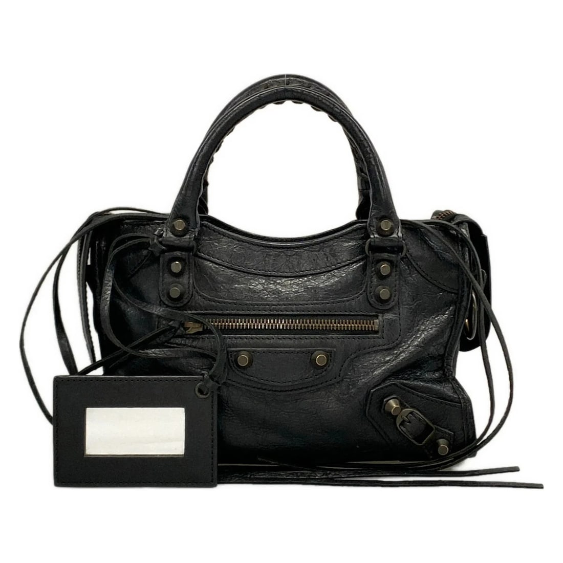 BALENCIAGA CLASSIC MINI CITY BLACK SHEEPSKIN HANDBAG (1 of 10)