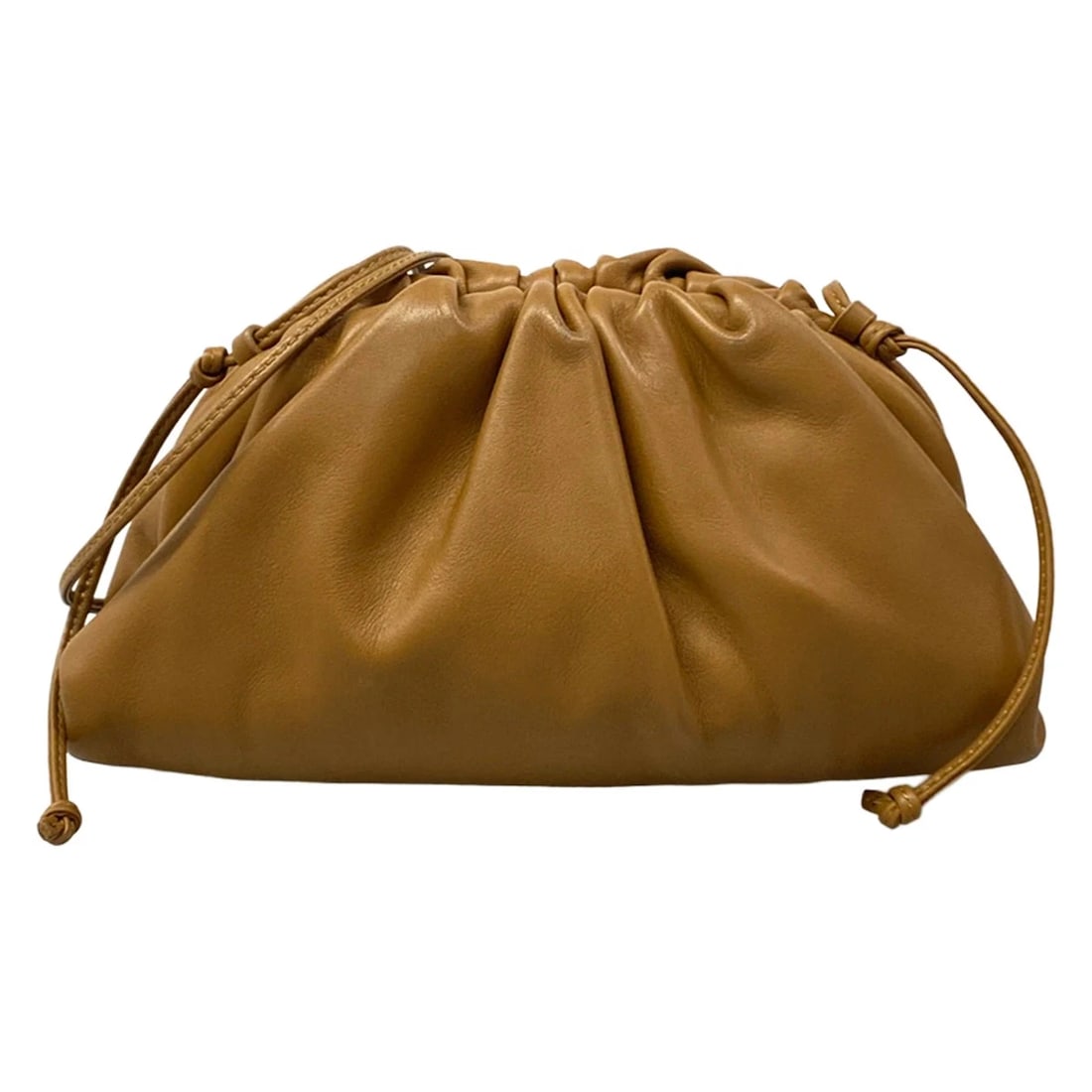 BOTTEGA VENETA THE POUCH LIGHT BROWN LEATHER SHOULDER BAG (1 of 10)