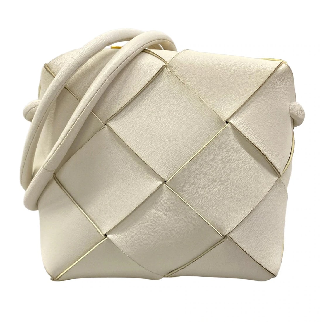 BOTTEGA VENETA MAXI INTRECCIATO WHITE LEATHER SHOULDER BAG: BOTTEGA VENETA Maxi Intrecciato White Leather Shoulder Bag Brand: BOTTEGA VENETA Type/Style: Shoulder Bag Material: Exterior Material Leather Color: Exterior Color White Size: Height : 5.51 inch (14 c